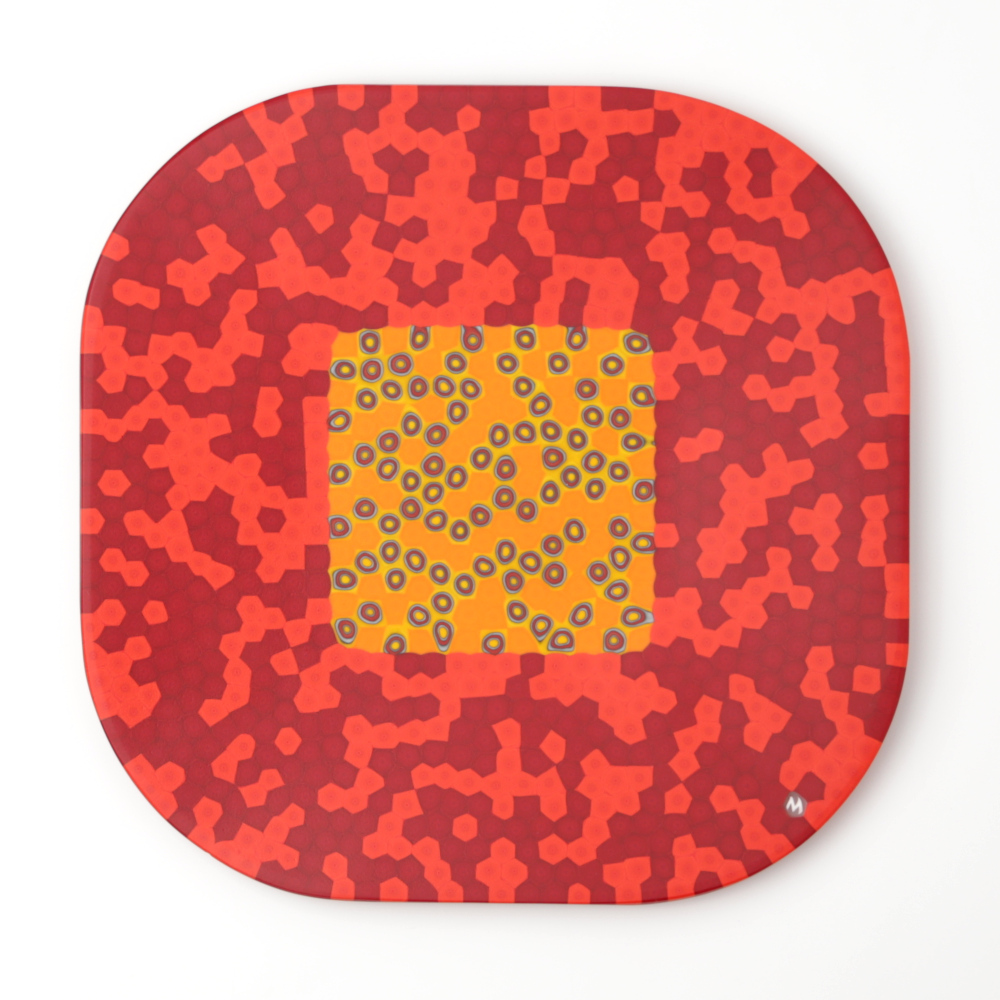 Ercole-Moretti-Design-collection-piatto-di-design-in-vetro-di-Murano-glass-designer-plate-Asia-A_20x20_1_2 Piatto Asia A in murrine millefiori rosse 20x20 cm - immagine 1