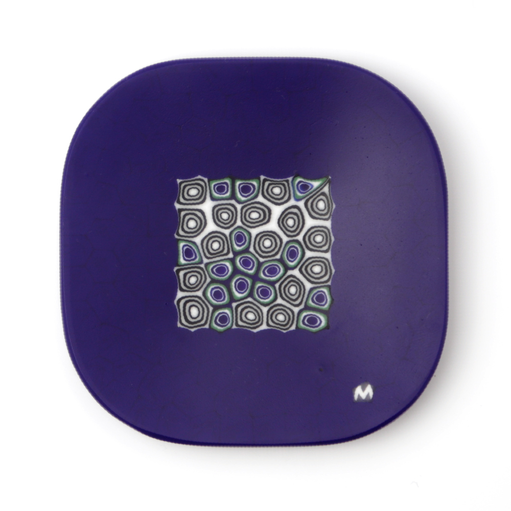 Ercole-Moretti-Design-collection-piatto-di-design-in-vetro-di-Murano-glass-designer-plate-Asia-B_10x10_2_2 Piatto Asia B in murrine millefiori blu 10x10 cm - immagine 1