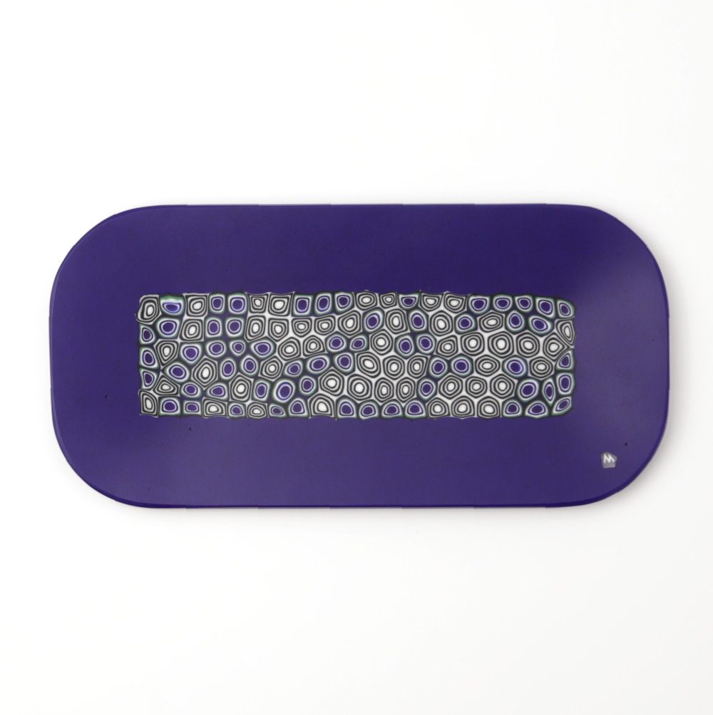 Ercole-Moretti-Design-collection-piatto-di-design-in-vetro-di-Murano-glass-designer-plate-Asia-B_10x20_2_2 Piatto Asia in murrine millefiori blu 10x20 cm - immagine 1