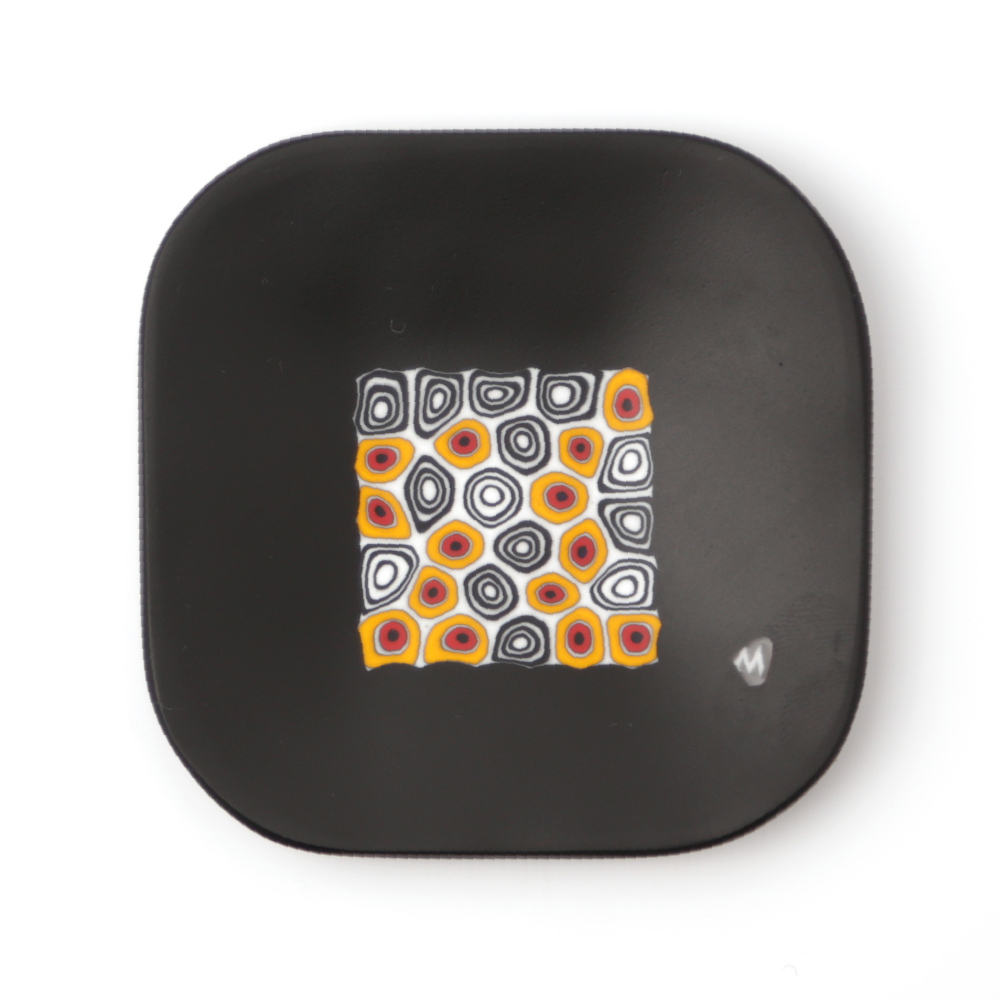 Ercole-Moretti-Design-collection-piatto-di-design-in-vetro-di-Murano-glass-designer-plate-Asia-C_10x10_3_2 Piatto Asia C in murrine millefiori nere 10x10 cm - immagine 1
