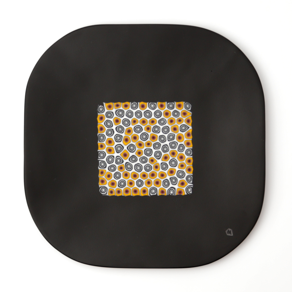 Ercole-Moretti-Design-collection-piatto-di-design-in-vetro-di-Murano-glass-designer-plate-Asia-C_20x20_3_2 Piatto Asia C in murrine millefiori nere 20x20 cm - immagine 1