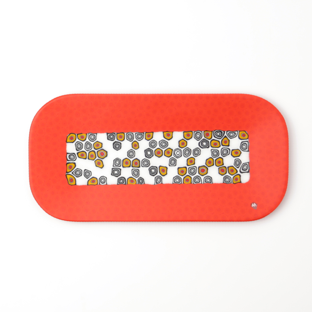 Ercole-Moretti-Design-collection-piatto-di-design-in-vetro-di-Murano-glass-designer-plate-Asia-E_10x20_5_2 Piatti Asia E in murrine millefiori rosse 10x20 - immagine 1