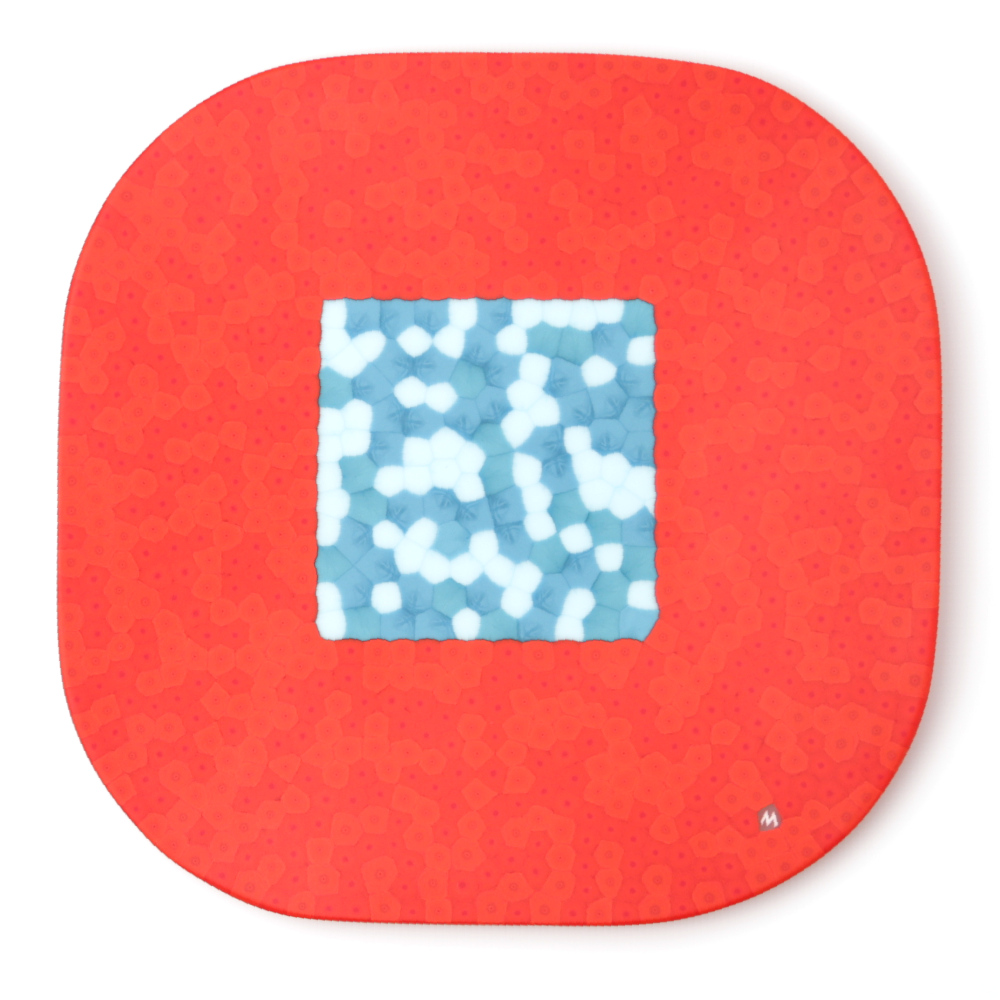 Ercole-Moretti-Design-collection-piatto-di-design-in-vetro-di-Murano-glass-designer-plate-Asia-H_20x20_8_2 Piatto Asia H in murrine millefiori rosse 20x20 cm - immagine 1