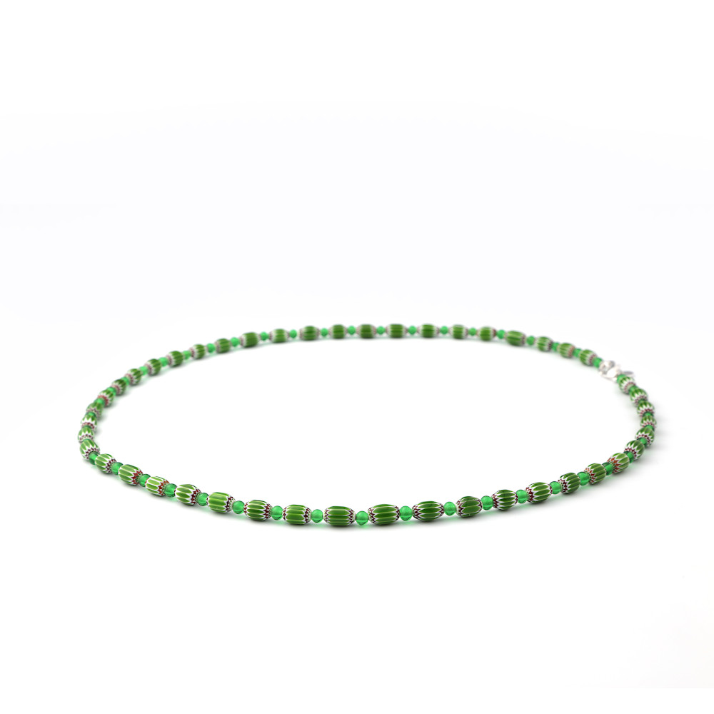 Rosetta_GR_60_2 Chevron bead necklace - Green 60 - Image 1